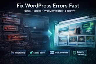 fix your slow wordpress site, bugs, and woocommerce errors