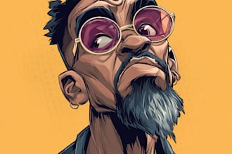 draw your photo into vactor cartoon portraits