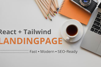 build a responsive react and tailwind landing page