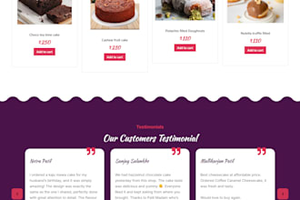create a beautiful bakery or cake shop website like tarubakes