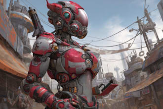make a fascinating sci fi character illustration