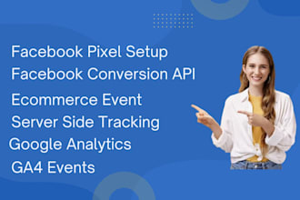 setup facebook pixel and google analytics in your website