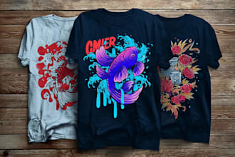 create a custom illustrated t shirt design for you