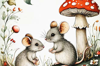 watercolor children storybook illustration