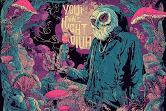 do amazing art of stoner, psychedelic, weed, metal cover