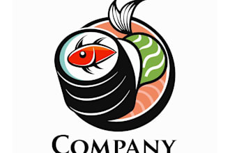 make high quality sushi logo with editable file