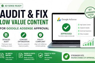audit and fix low value content for google adsense approval