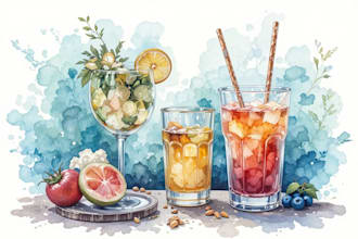 paint watercolor food and drink illustration