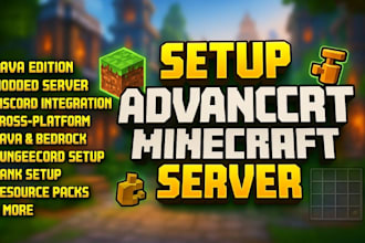 professionally setup advanced minecraft server with plugin and mods for bedrock