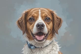 draw custom pet portrait or animal art