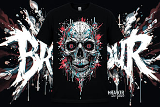 design t shirt dark or horror graffiti style for streetwear