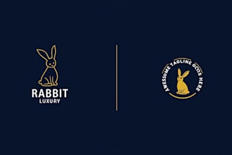 design realistic rabbit logo with unlimited revision