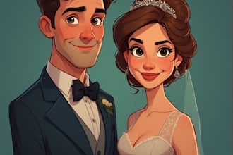 make a realistic couple portrait for gifts or decor