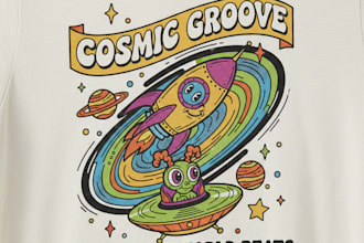 create a unique retro cartoon t shirt design