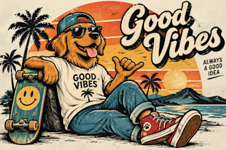 create a unique retro cartoon t shirt design