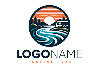 create a contemporary unique river logo with new idea