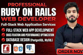 develop and design full stack ruby on rails projects ror, react