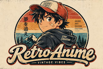 draw a vintage retro anime character