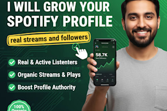grow your spotify profile with real streams and followers