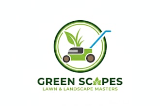 design professional lawn care and landscaping logo
