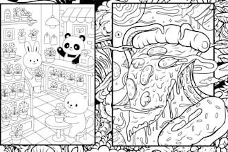 create custom coloring book pages for kids or adult