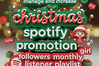 increase christmas spotify promotion followers monthly listener playlist