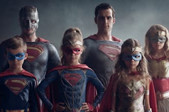 design a family superhero portraits for you