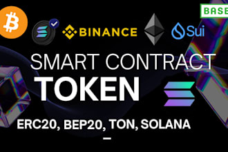 create custom ethereum erc20 bep20 ton sui solana base smart contracts token