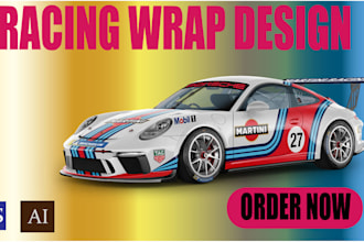 create professional racing car wrap design