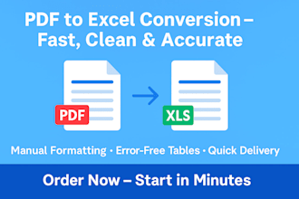 convert PDF to excel, bank statements and scanned files manually