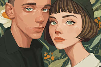 draw caricatures for couples, families, weddings