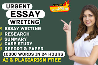 urgent 10 pages essay writing in 7 hours case study, 5 pages research, summary