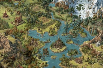 illustrate a fancy fantasy map