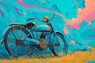 paint your cycle oil painting style