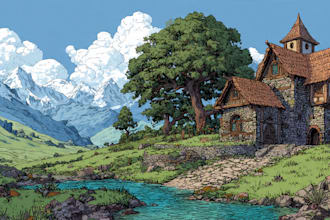 digitally paint fantasy landscape