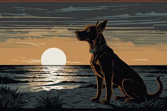 draw linocut woodcut vintage retro illustration