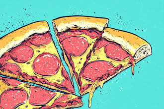 draw food pop art of your food pop art illustration