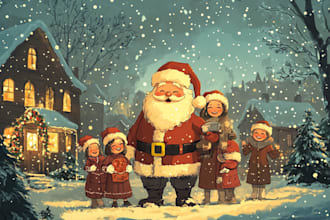 draw christmas illustrations for anything