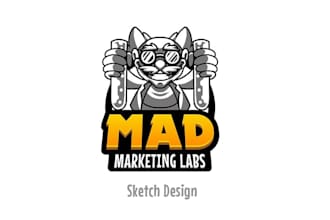 design mad marketing labs energetic scientist digital advertising agency logo