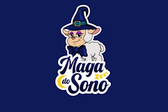 design unique magical sleep logo