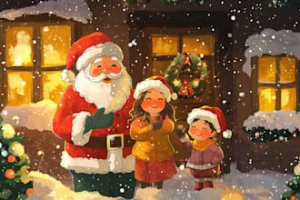 draw christmas illustrations for anything
