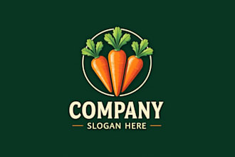 make eye catching carrot fruit logo