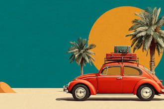 design retro vintage travel poster