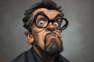draw a funny caricature with my style