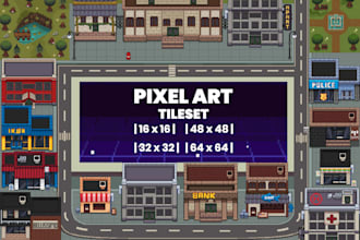 create pixel art tileset and assets for games or project