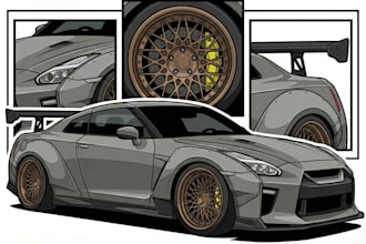 draw custom car vector arts