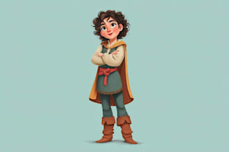 illustrate a vintage classic disney style portrait