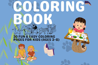 design 30page kids coloring book for KDP or print