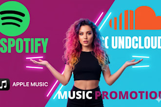 promote your spotify soundcloud music tracks and albums