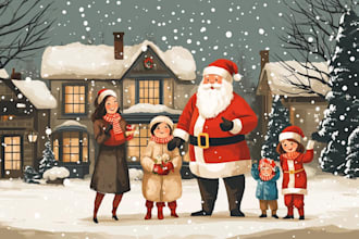 design christmas card and christmas illustration
